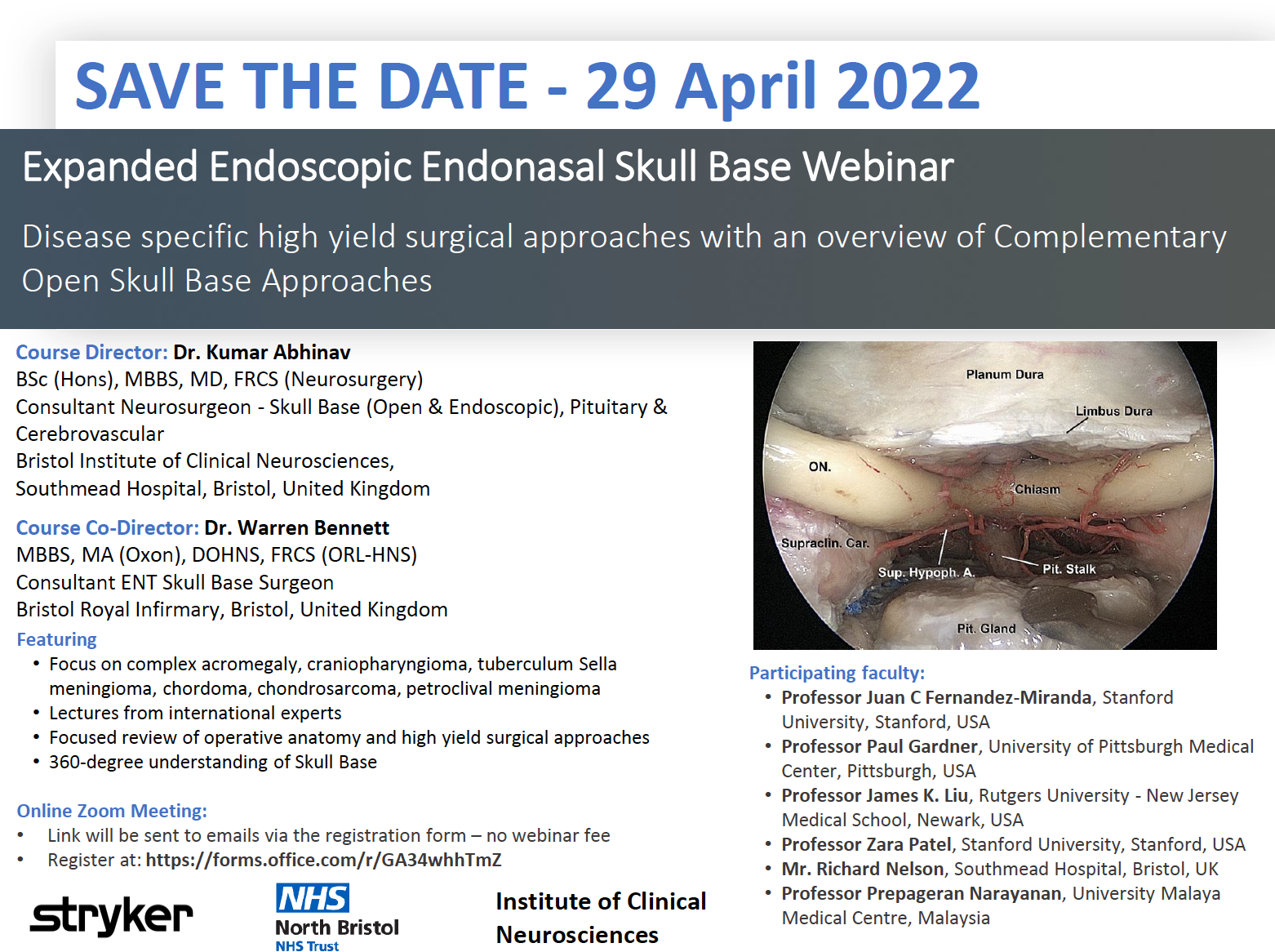 Expanded Endoscopic Endonasal Skull Base Webinar
