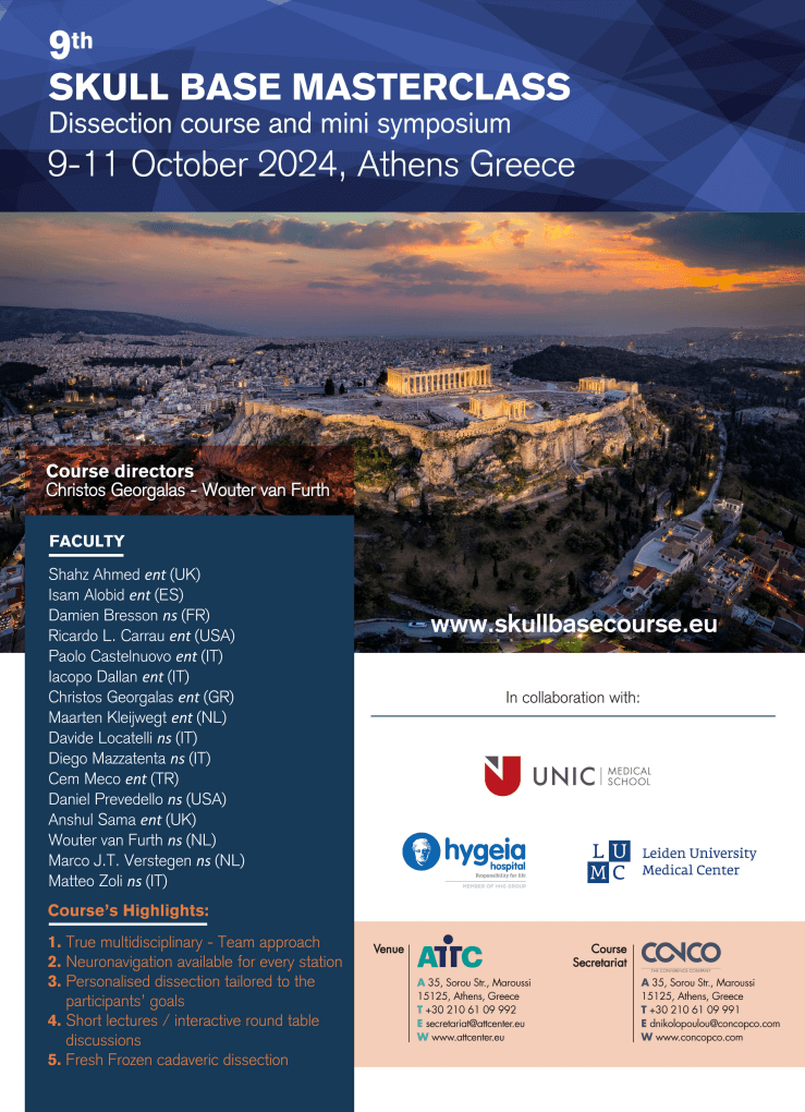 9th Skull Base Masterclass "Dissection Course & Mini Symposium"